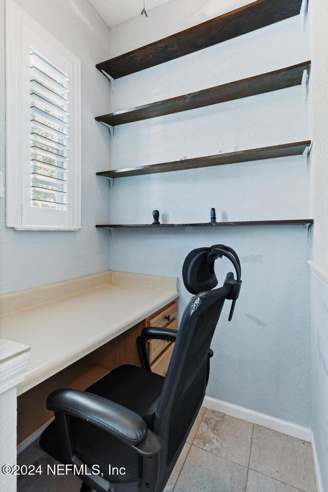 office area featuring light tile patterned floors