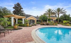 view of pool featuring a patio area