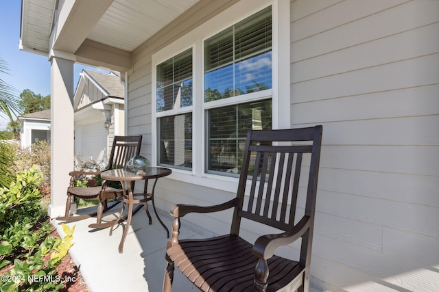 view of patio with a porch