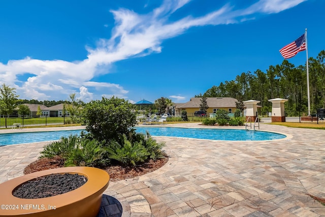 view of pool featuring a patio area