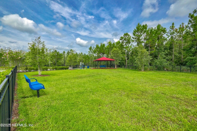 view of yard with fence