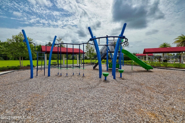 community playground with fence