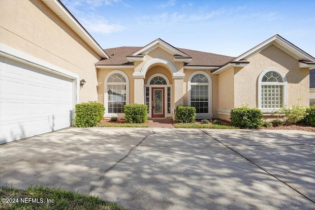 view of front facade with a garage