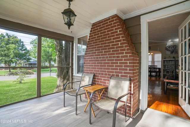 view of sunroom