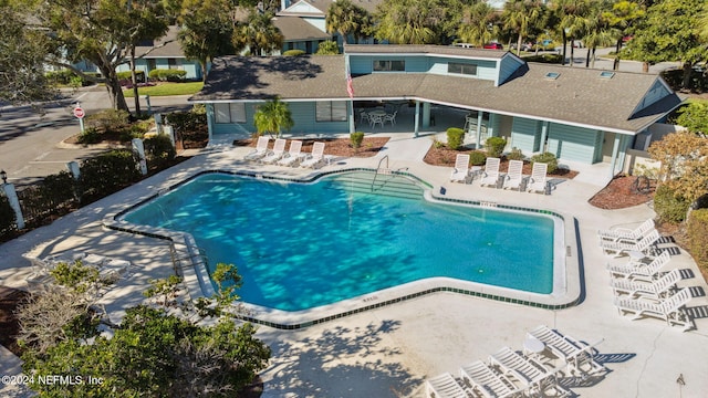 view of pool featuring a patio area