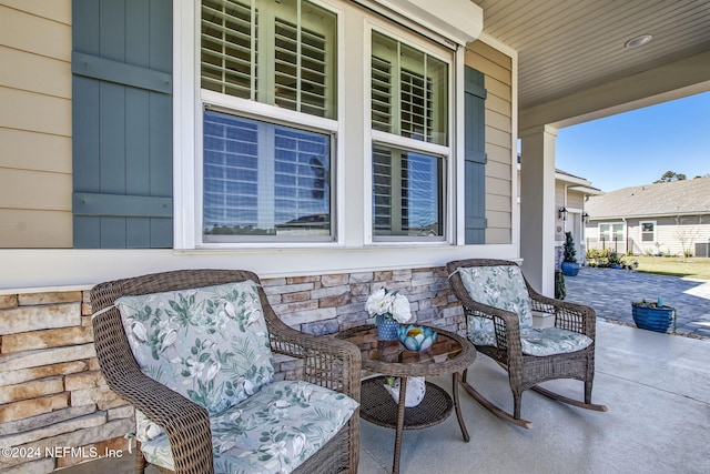 view of patio with a porch