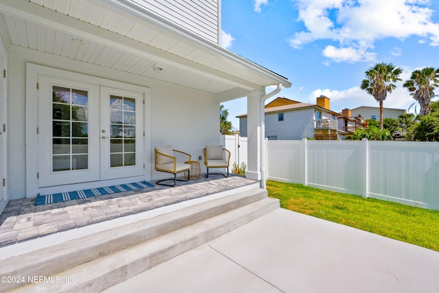 view of patio with french doors