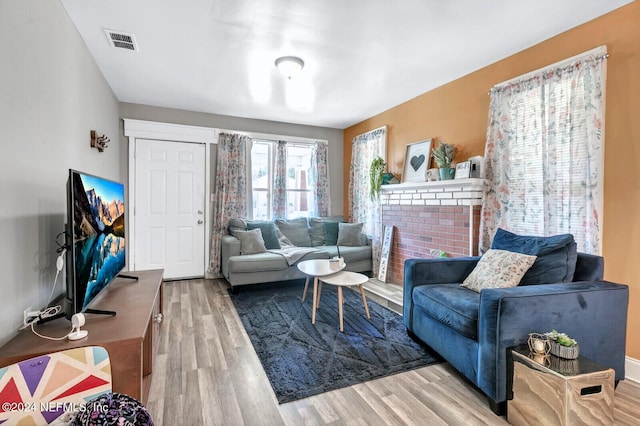 living room featuring hardwood / wood-style flooring