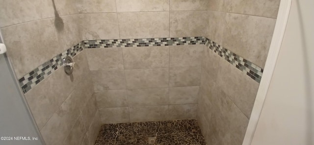 interior details featuring tiled shower