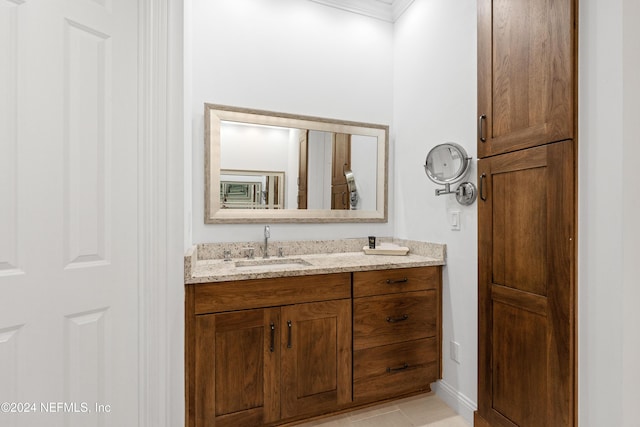 1869 S 2nd St, Jacksonville Beach, FL 32250 - bathroom with ornamental molding and double vanity