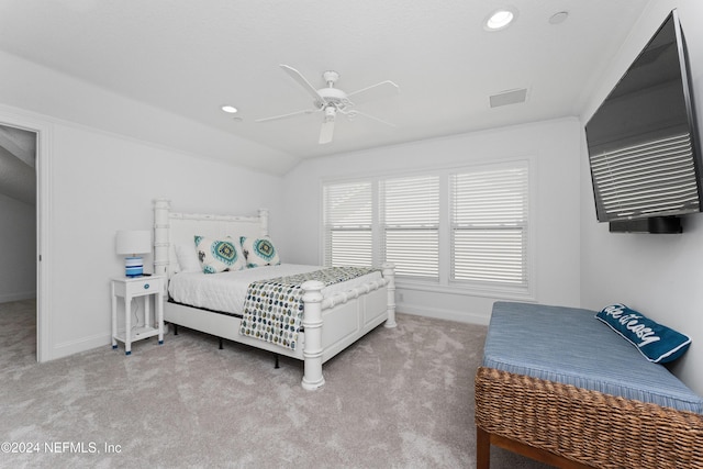1869 S 2nd St, Jacksonville Beach, FL 32250 - bedroom featuring light carpet, baseboards, recessed lighting, and ceiling fan