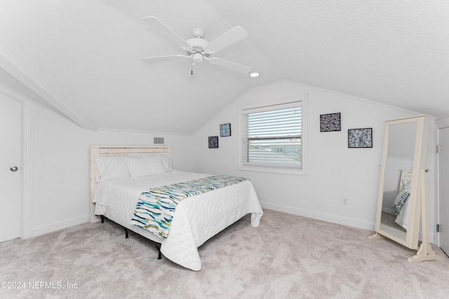 1869 S 2nd St, Jacksonville Beach, FL 32250 - carpeted bedroom with vaulted ceiling, baseboards, and a ceiling fan