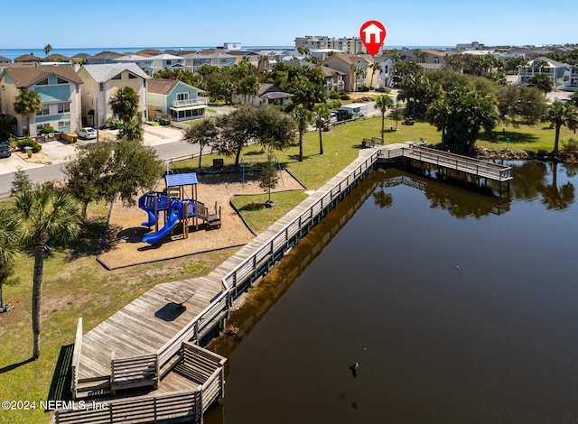 1869 S 2nd St, Jacksonville Beach, FL 32250 - aerial perspective of suburban area with a large body of water