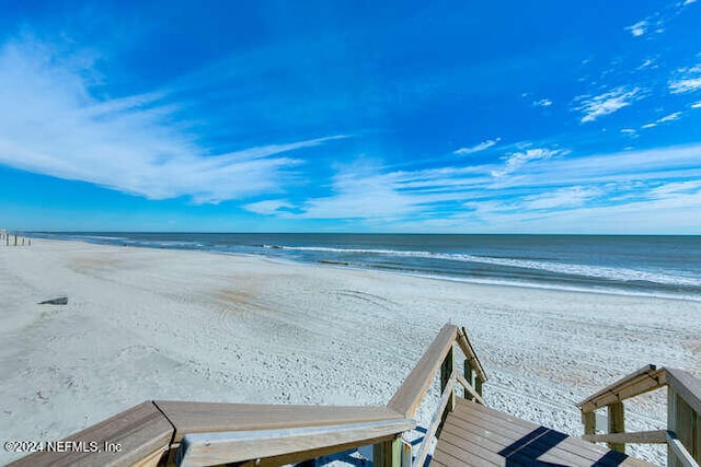 property view of water featuring a view of the beach