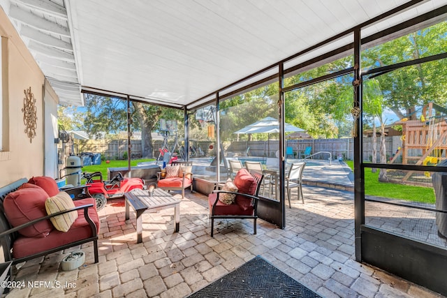 view of sunroom