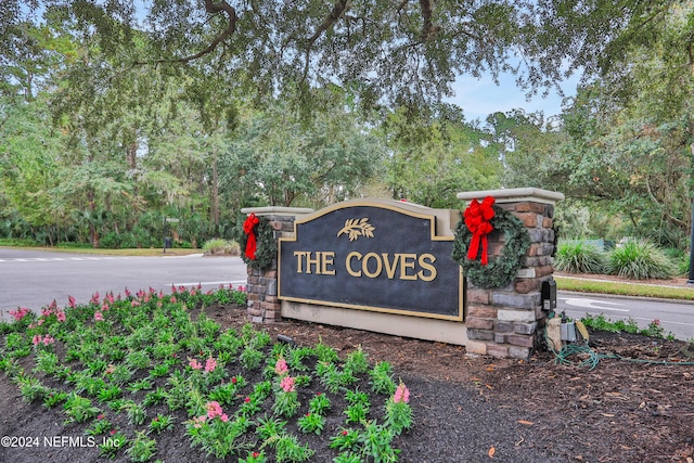 view of community sign