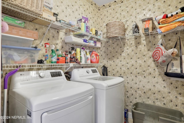 laundry area with washer and dryer