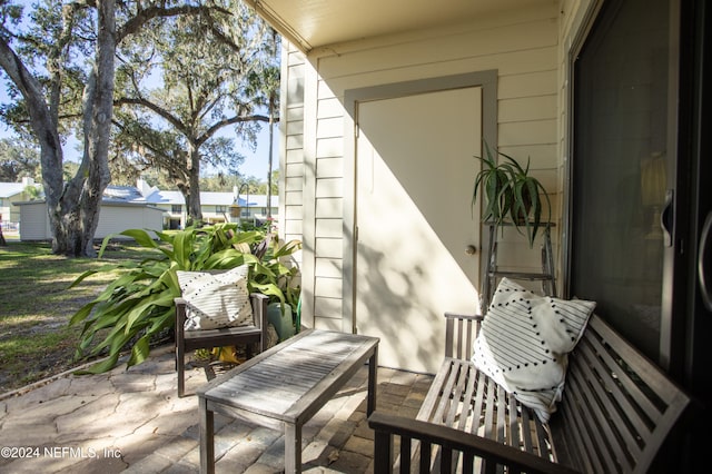 balcony featuring a patio