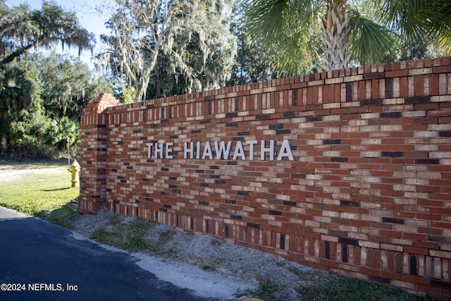 view of community sign