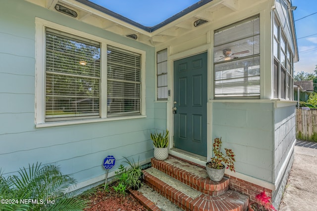 view of doorway to property