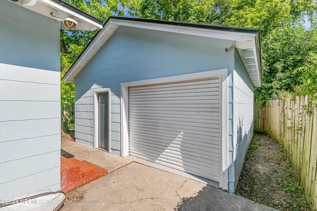 view of garage