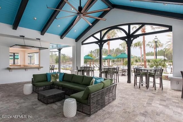 view of patio featuring an outdoor hangout area