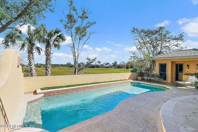 view of pool with a patio and a fenced in pool