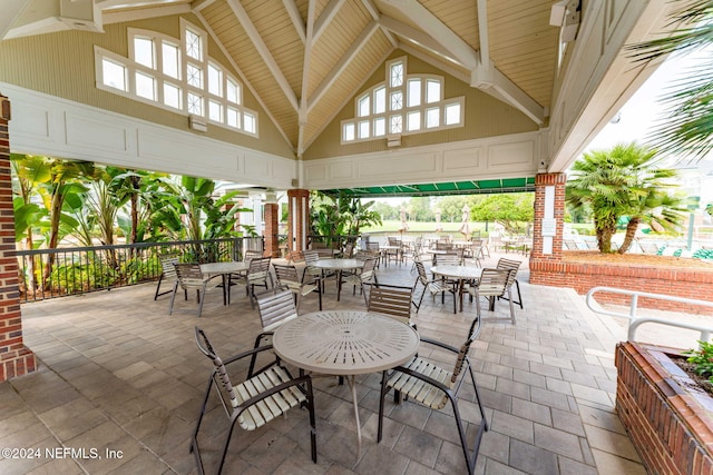 view of patio / terrace with a gazebo