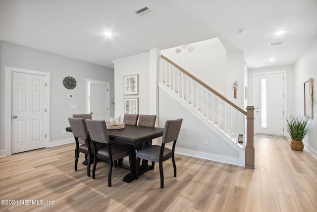 dining room featuring light wood-type flooring