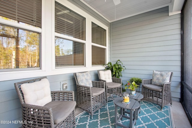 view of patio featuring a porch