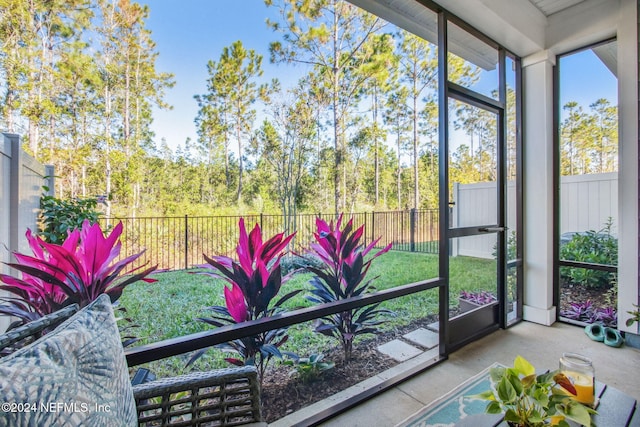 view of sunroom