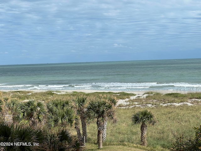 view of water feature featuring a beach view