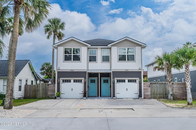 view of front of house with a garage