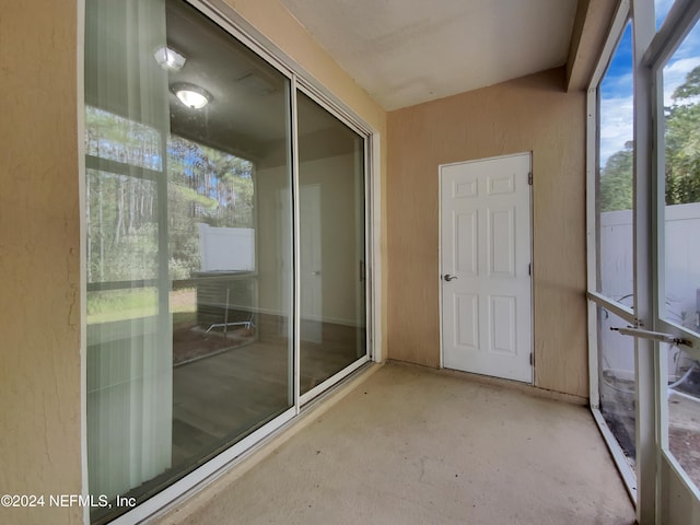 view of unfurnished sunroom