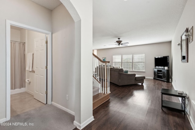 hallway featuring wood-type flooring