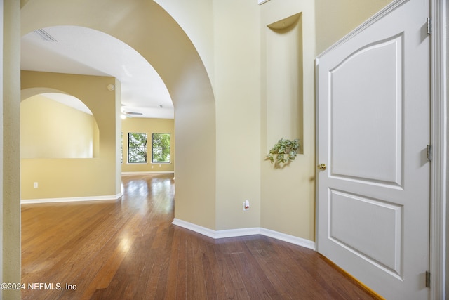 532 Dry Branch Way, Saint Johns, FL 32259 - corridor featuring hardwood / wood-style floors and arched walkways