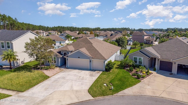 bird's eye view with a residential view