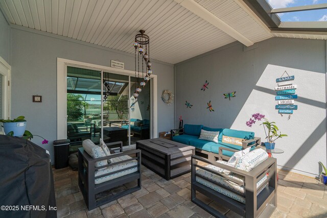 view of patio / terrace featuring an outdoor hangout area