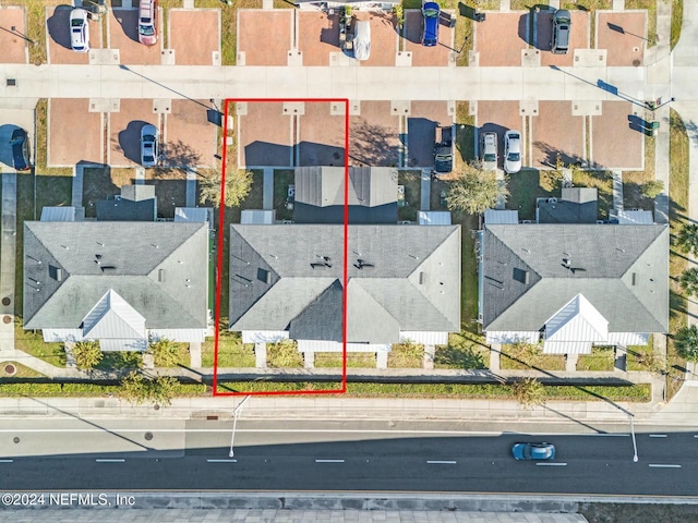 156 Sandy Beach Ln, Atlantic Beach, FL 32233 - aerial view of residential area with property parcel outlined