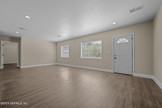 entrance foyer featuring light hardwood / wood-style floors