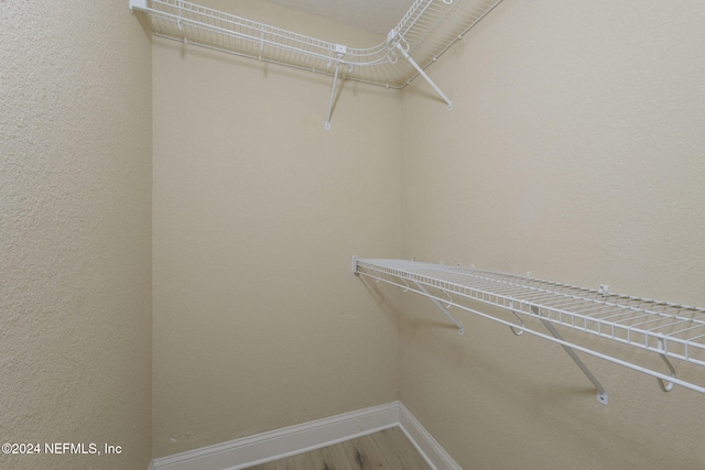 spacious closet featuring hardwood / wood-style flooring