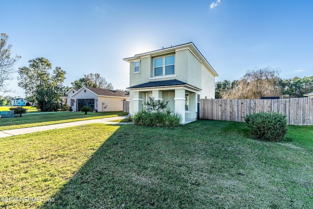 front of property with a front yard