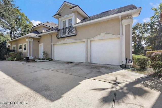 view of front of home with a garage