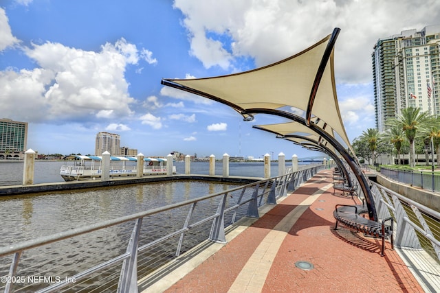 2149 Inwood Ter, Jacksonville, FL 32207 - dock area featuring a water view and a city view