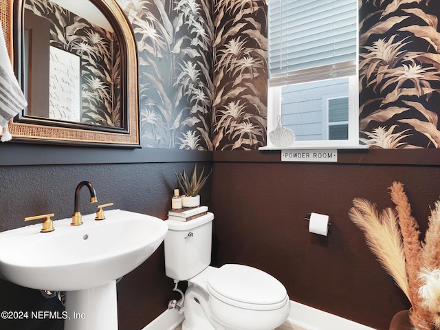 bathroom with toilet and sink