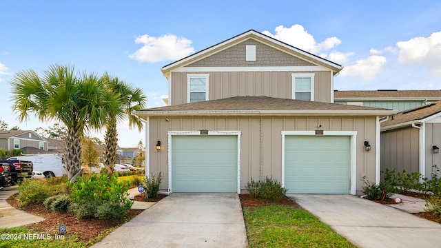 view of front of home with a garage