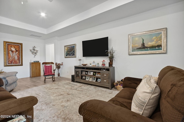 living room featuring light hardwood / wood-style floors