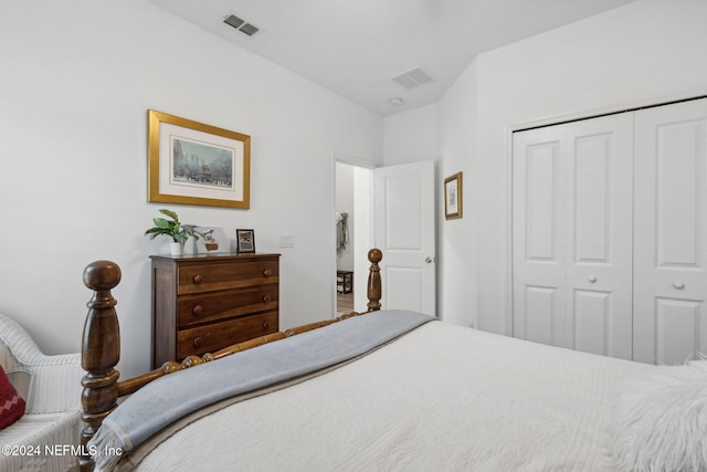 bedroom with a closet