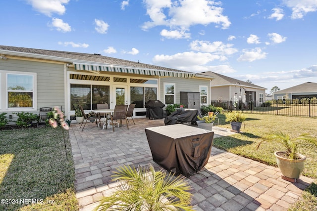 view of patio with grilling area