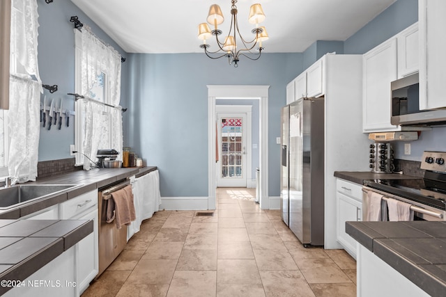 kitchen featuring white cabinets, a healthy amount of sunlight, and stainless steel appliances